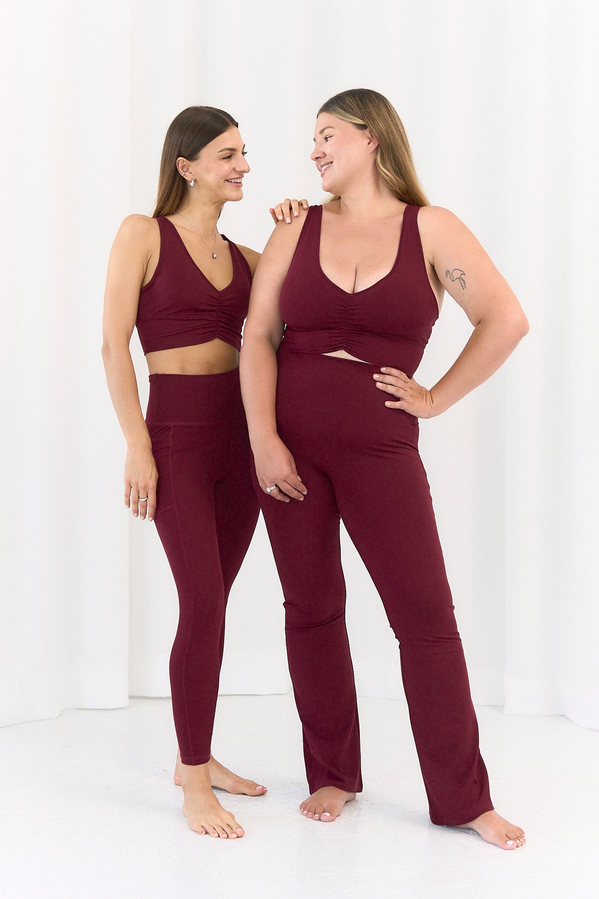 Leginsy Flare Comfort Burgund