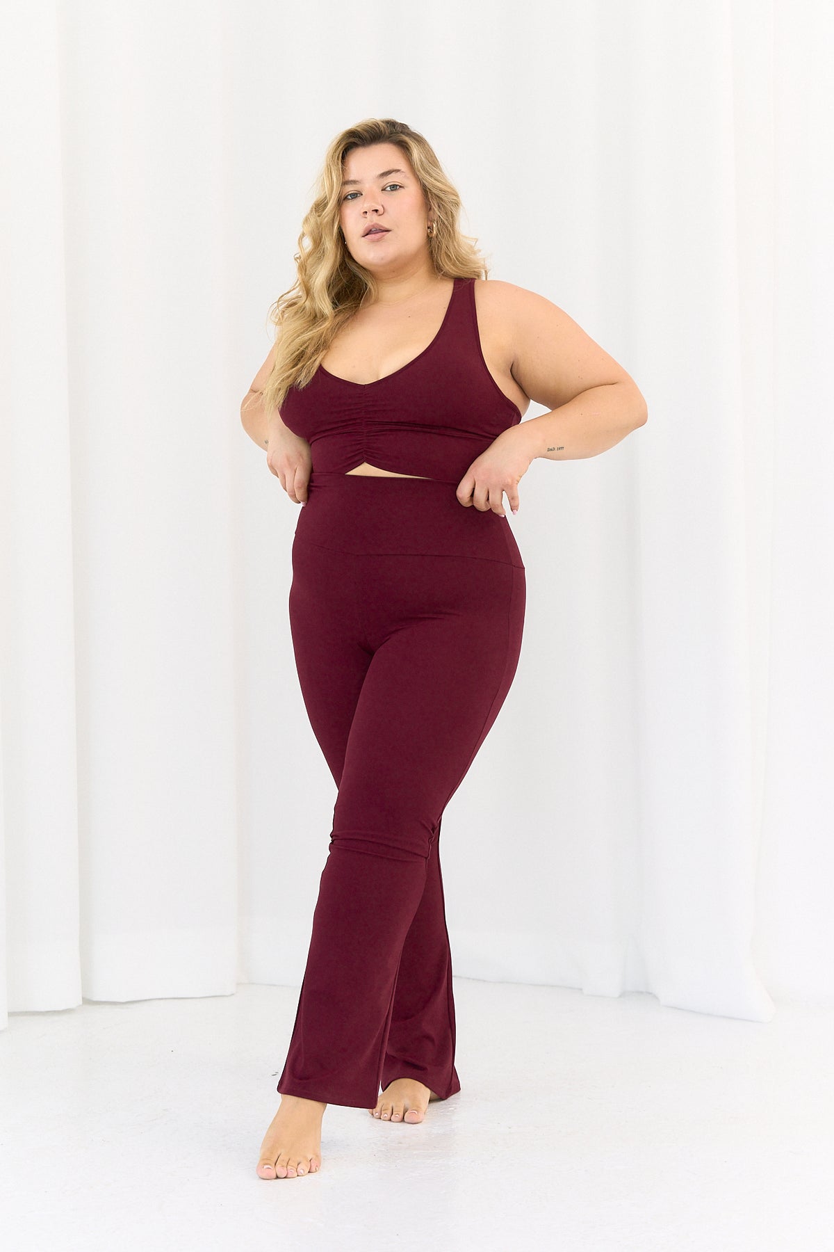 Leginsy Flare Comfort Burgund