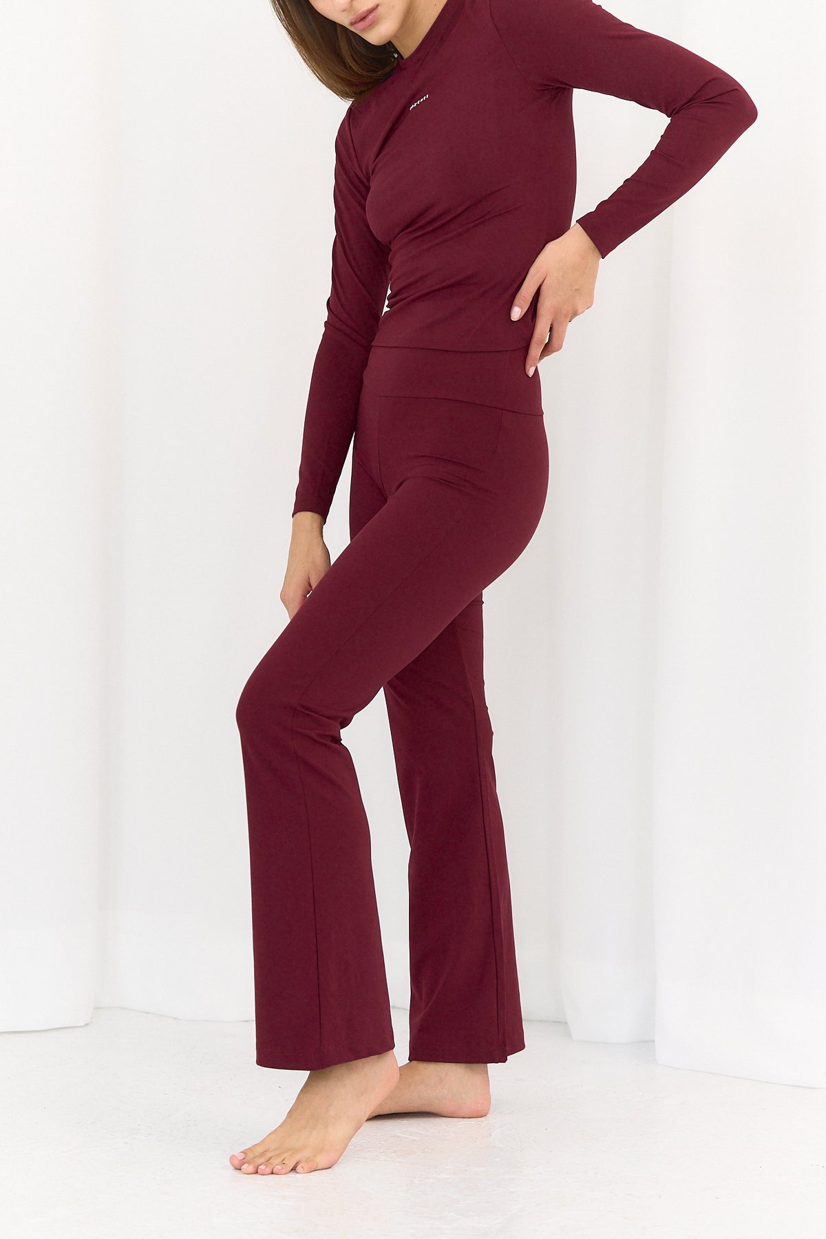 Leginsy Flare Comfort Burgund