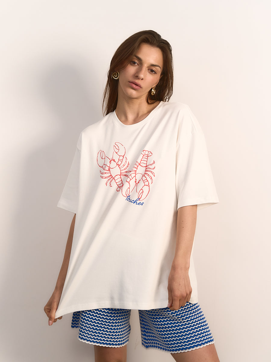 T-shirt Long Lobster off white