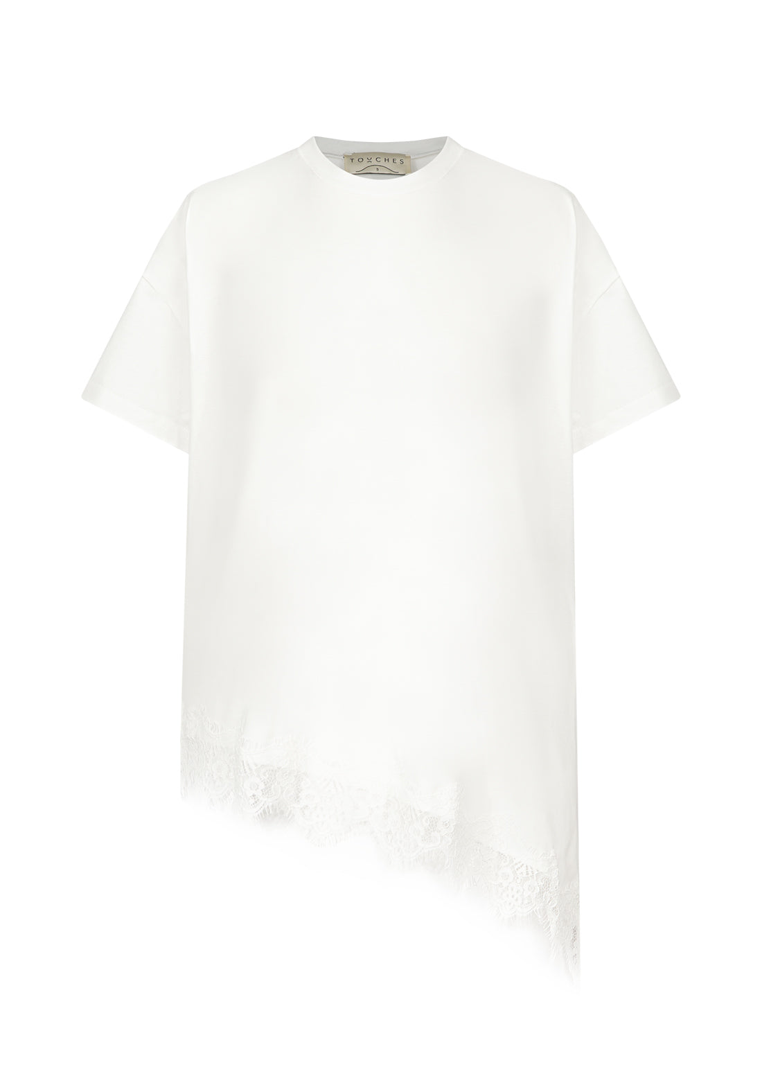 T-shirt Asymetric Crochet Off White