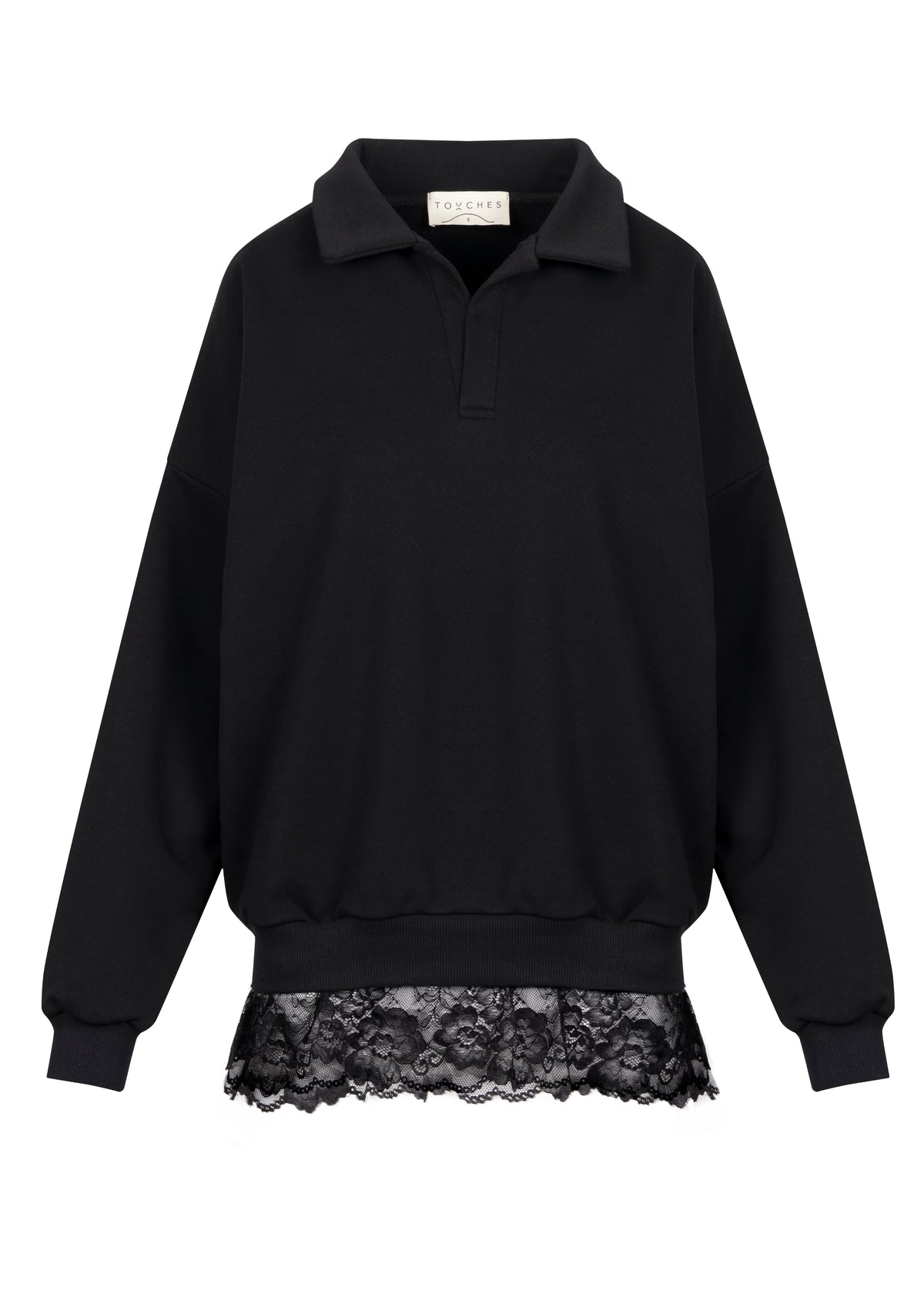 Bluza Polo Crochet Black