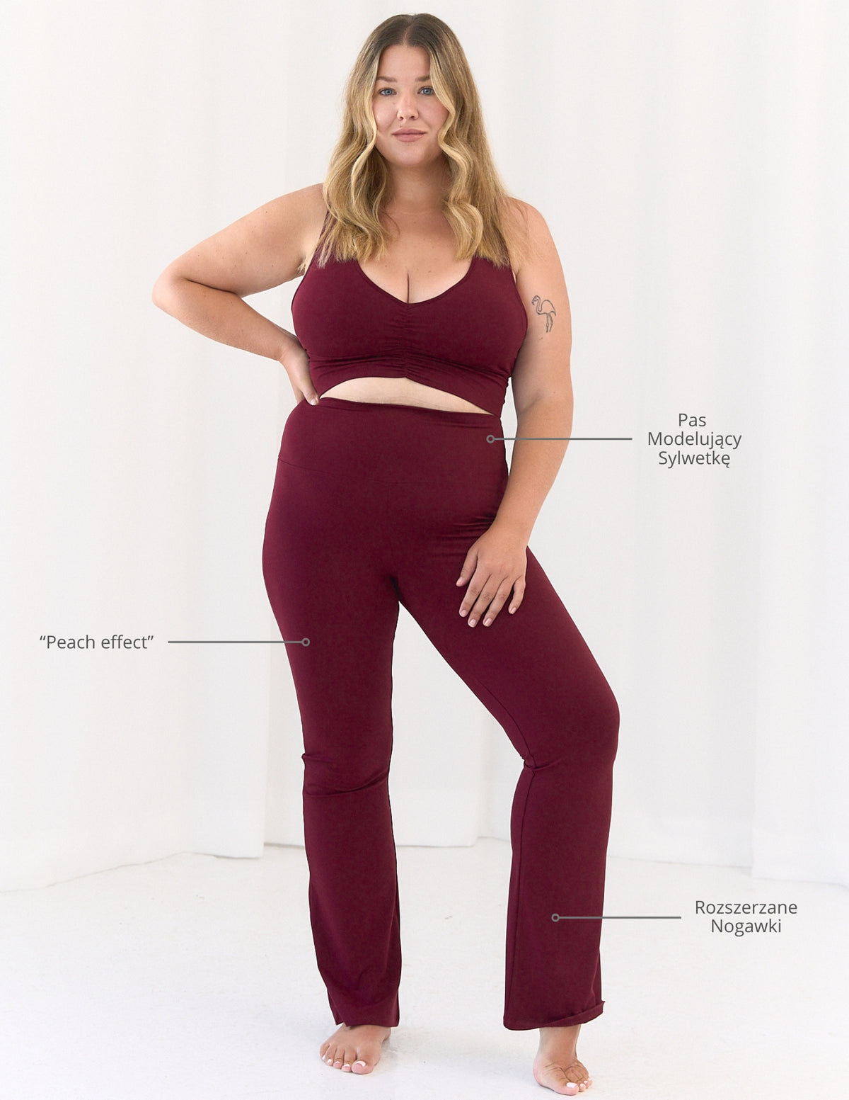 Leginsy Flare Comfort Burgund
