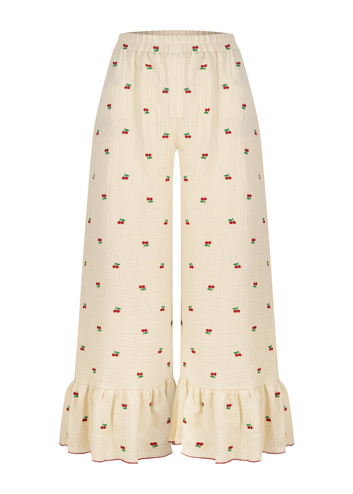 Spodnie z falbaną Cherry Beige
