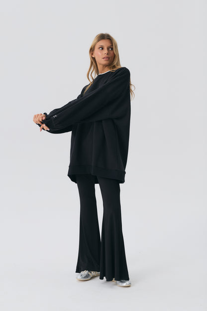 Crewneck Oversize Long Black