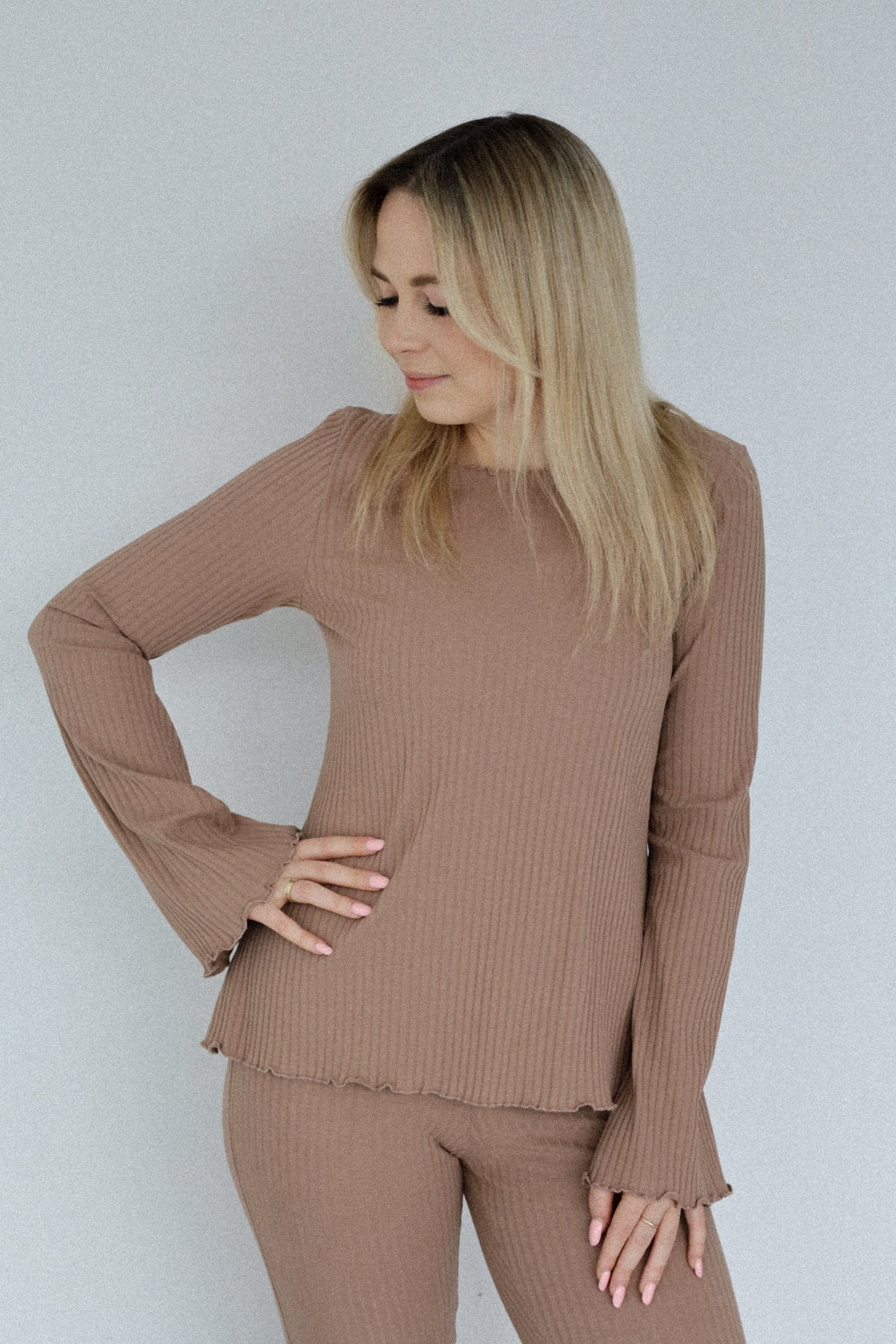 Longsleeve Ribbed Beige