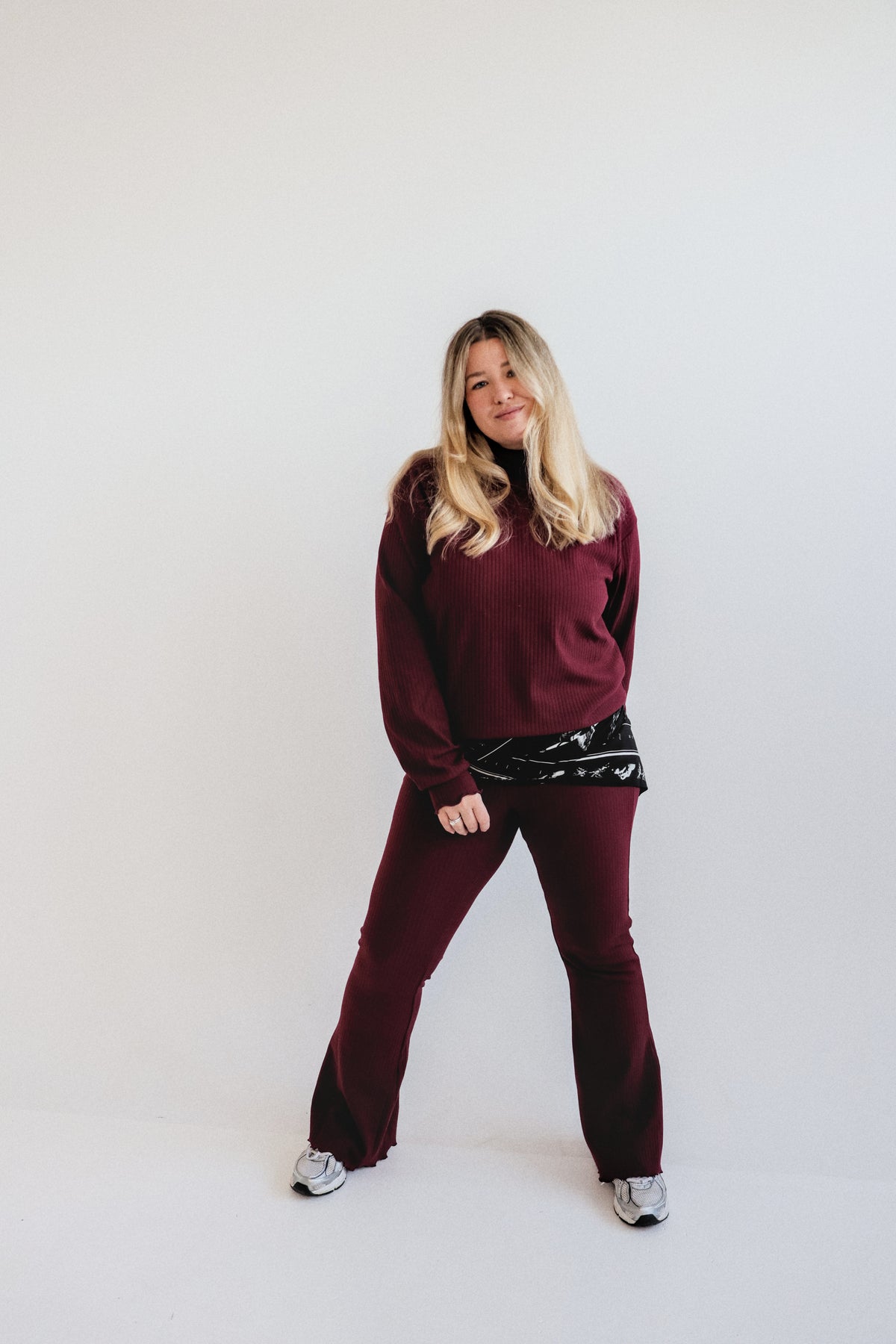 Golf ribbed bordo