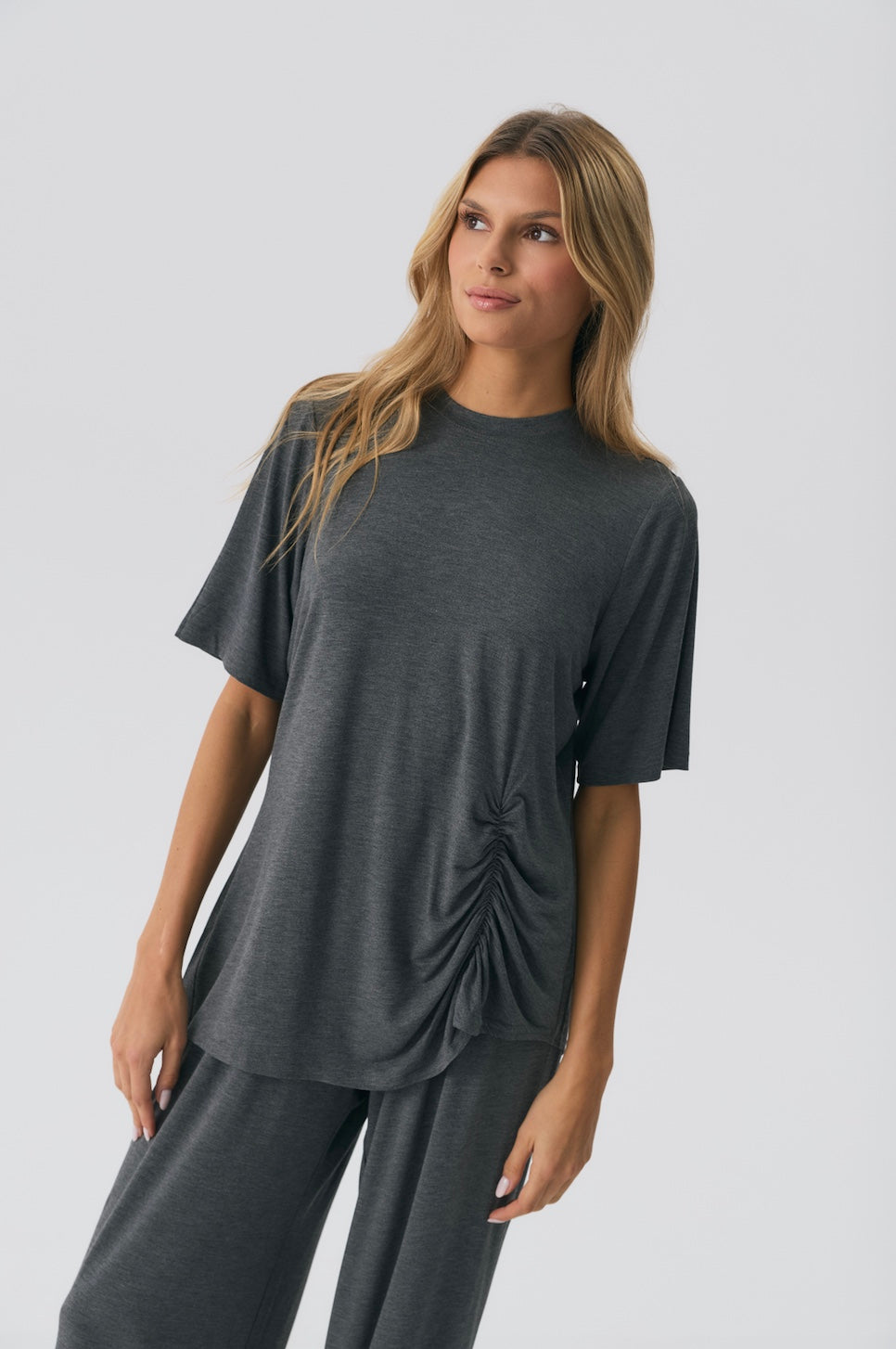 Bluzka Mia Bamboo Melange Grey