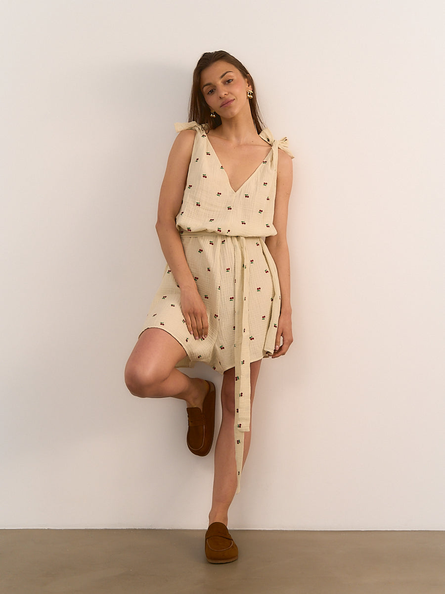 Kombinezon V-Neck Cherry Beige