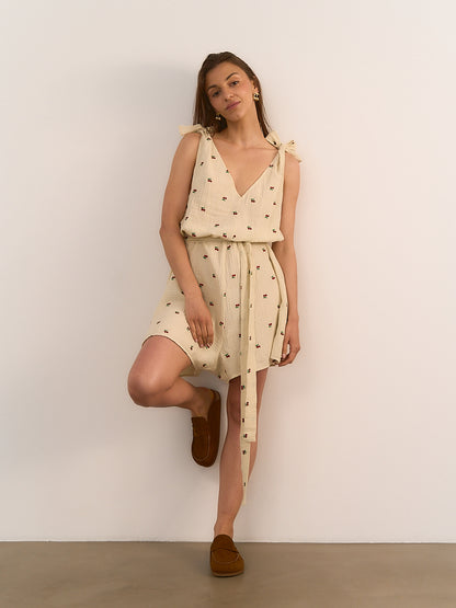 Kombinezon V-Neck Cherry Beige