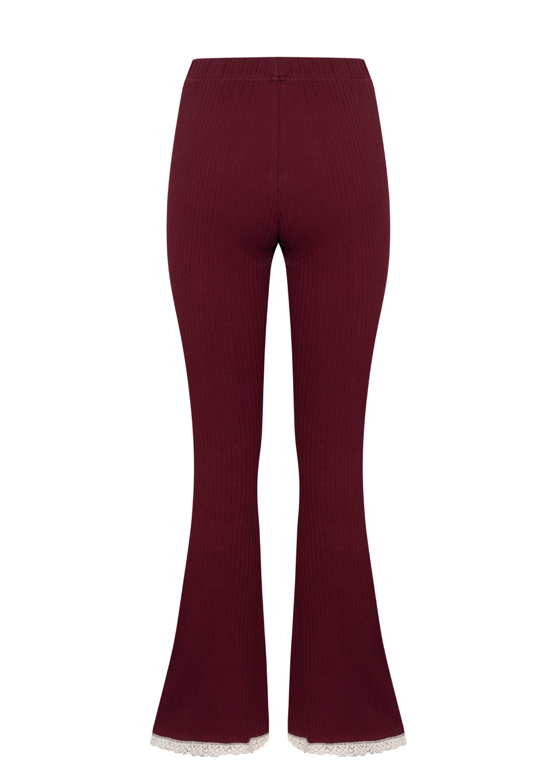 Flare Ribbed Crochet Bordo