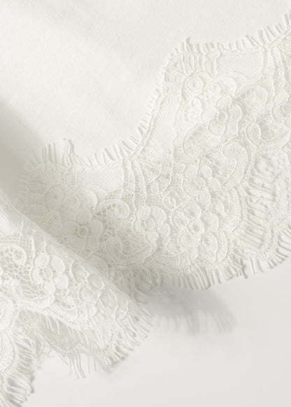 T-shirt Asymetric Crochet Off White