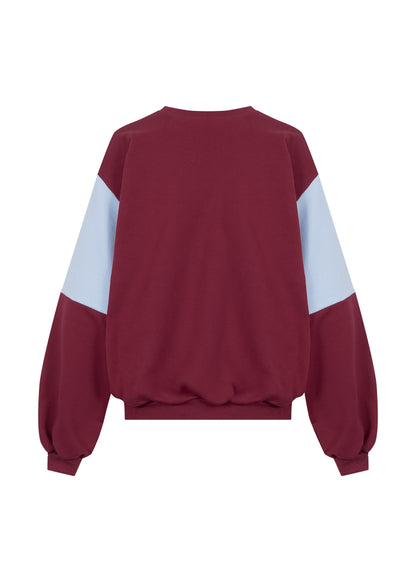 Crewneck Baby blue/Maroon