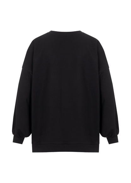 Crewneck Oversize Long Black
