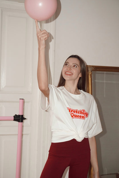 T-shirt Stretching Queen White