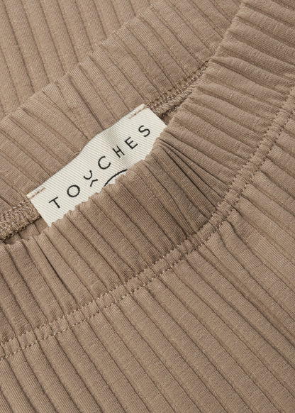 Flare Ribbed Beige
