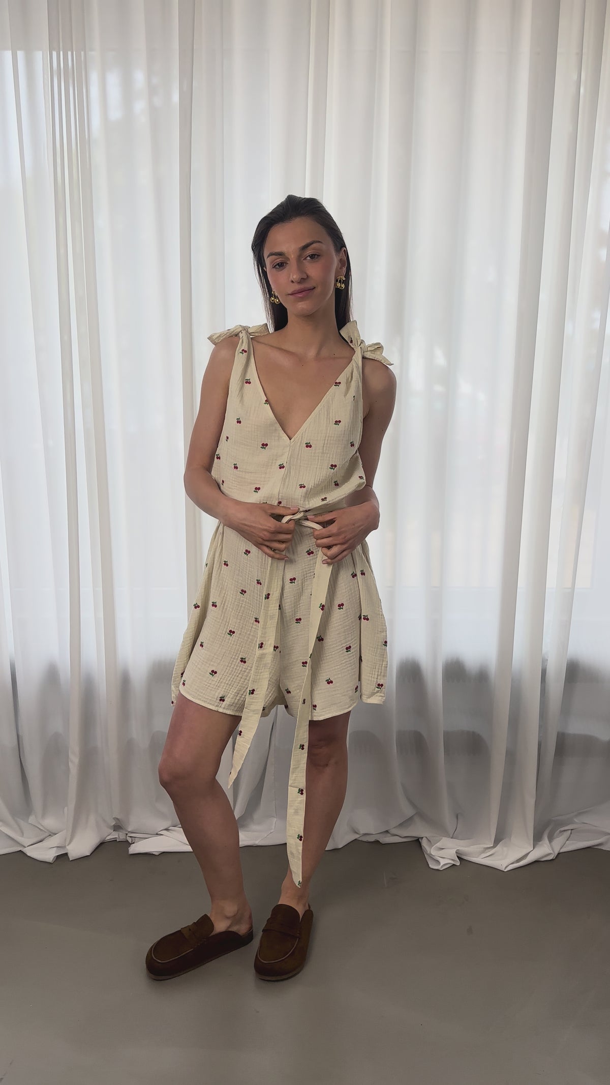 Kombinezon V-Neck Cherry Beige